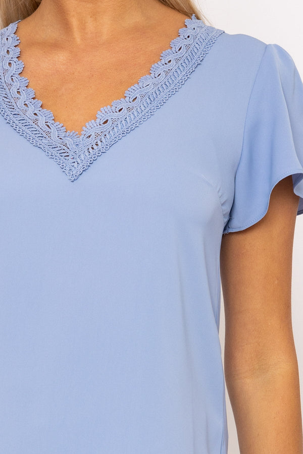 Carraig Donn Blue Lace Detail Top