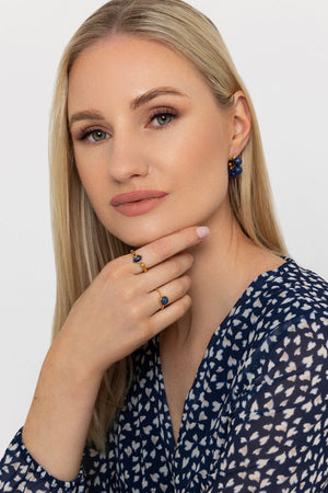 Carraig Donn Blue Lapis Beaded Earrings