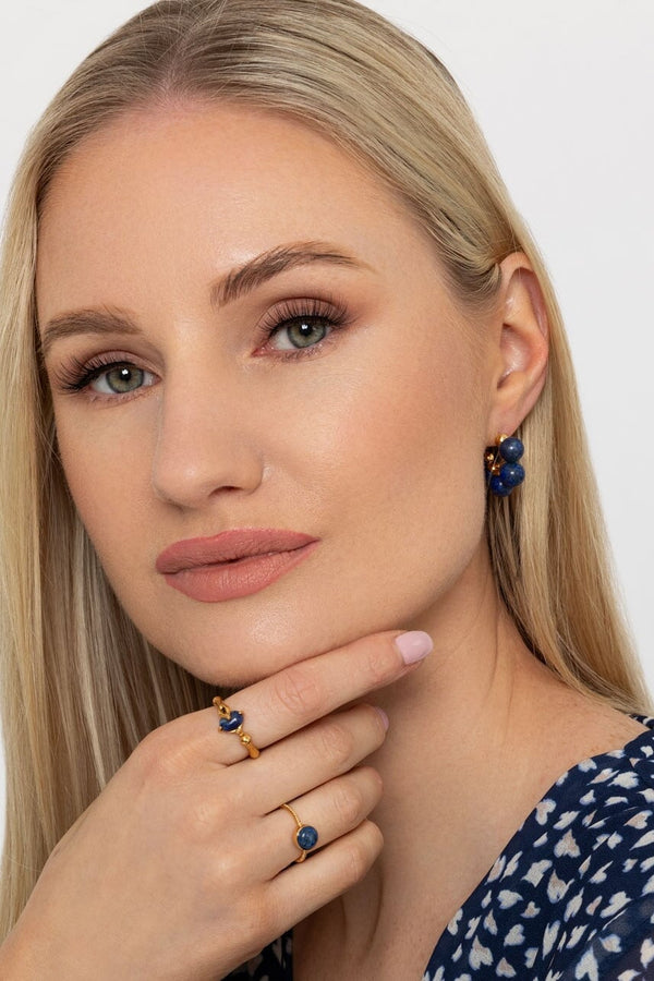 Carraig Donn Blue Lapis Beaded Earrings