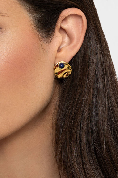 Blue Lapis Stud Earrings