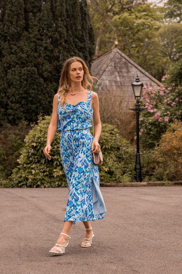 Carraig Donn Blue Lurex Print Cami Top