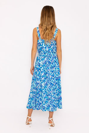 Carraig Donn Blue Lurex Print Midi Skirt