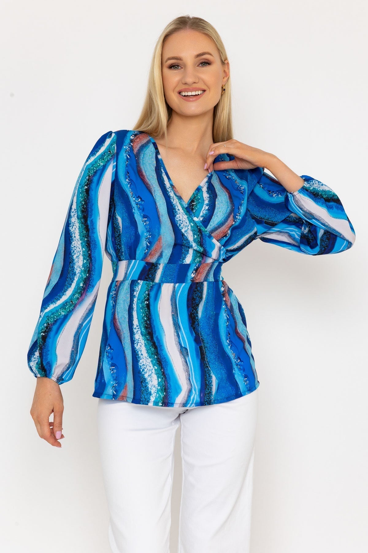 Blue Peplum Top