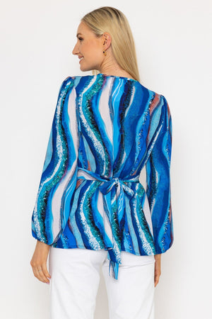 Carraig Donn Blue Peplum Top