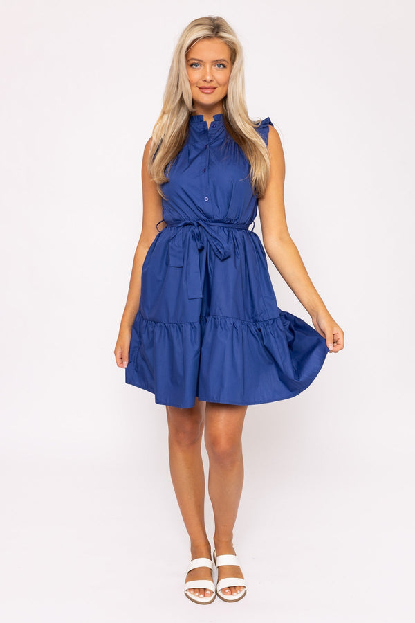 Carraig Donn Blue Poplin Mini Dress