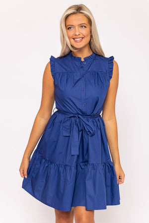 Carraig Donn Blue Poplin Mini Dress
