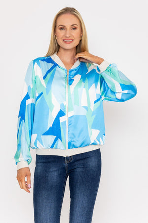 Carraig Donn Blue Printed Bomber Jacket