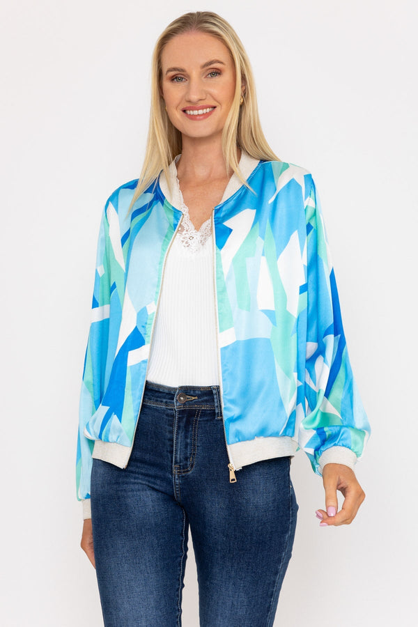 Carraig Donn Blue Printed Bomber Jacket