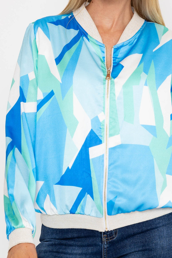 Carraig Donn Blue Printed Bomber Jacket