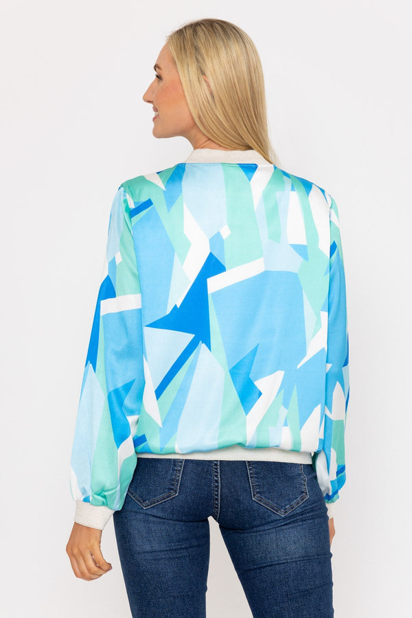 Carraig Donn Blue Printed Bomber Jacket