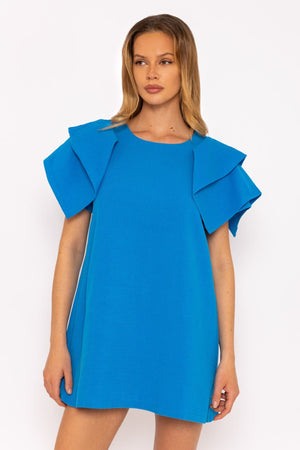 Carraig Donn Blue Shoulder Detail Mini Dress