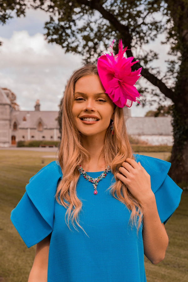 Carraig Donn Blue Shoulder Detail Mini Dress