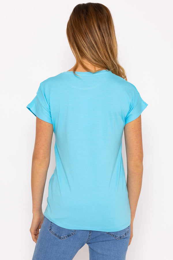 Carraig Donn Blue Side Ruched Detail Top