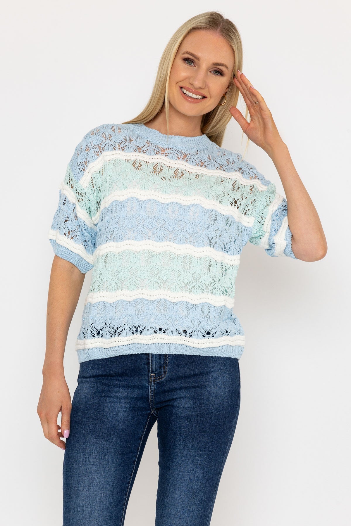 Blue Stripe Knit Jumper