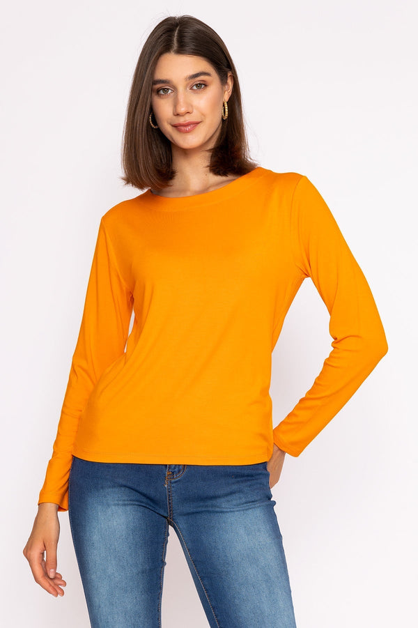 Carraig Donn Boat Neck Top in Orange