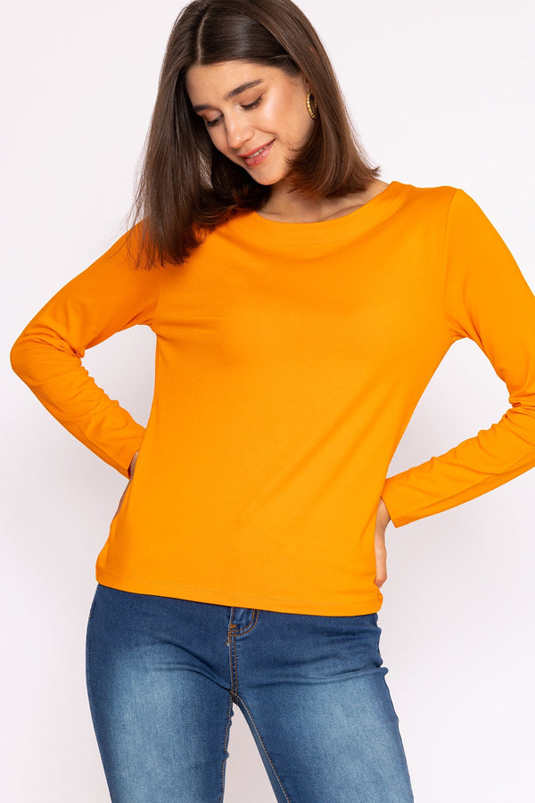 Carraig Donn Boat Neck Top in Orange