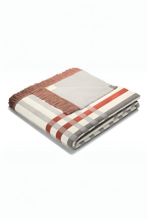 Carraig Donn Border Check Rust Blanket