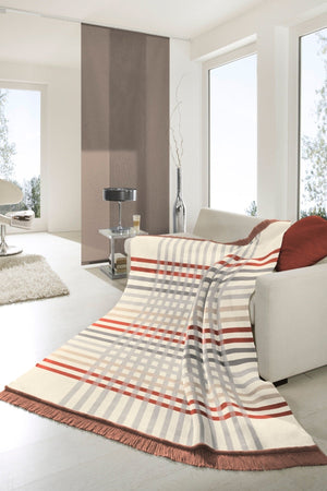 Carraig Donn Border Check Rust Blanket