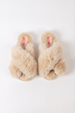 Carraig Donn Boxed Cream Faux Fur Quilted Slipper