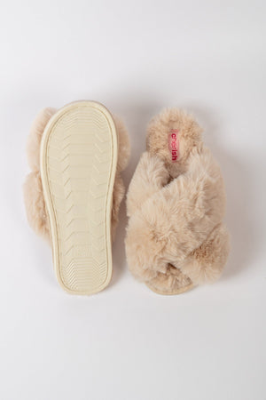 Carraig Donn Boxed Cream Faux Fur Quilted Slipper