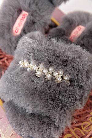Carraig Donn Boxed Embellished Slippers in Grey