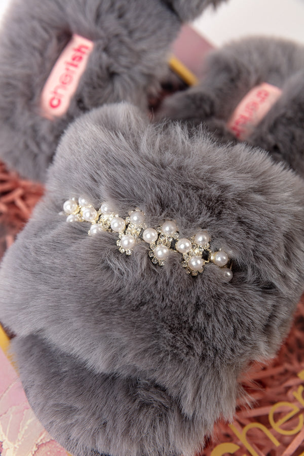 Carraig Donn Boxed Embellished Slippers in Grey