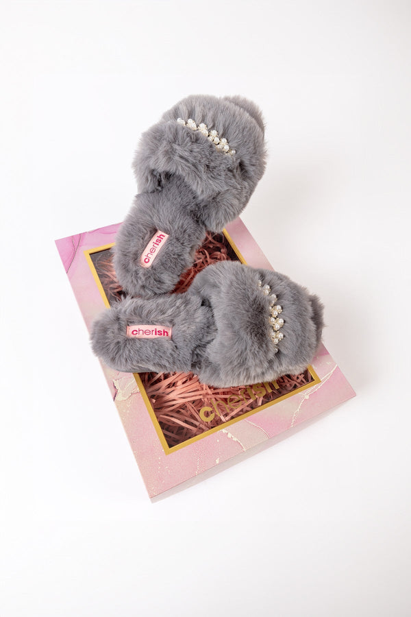 Carraig Donn Boxed Embellished Slippers in Grey