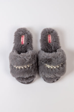 Carraig Donn Boxed Embellished Slippers in Grey
