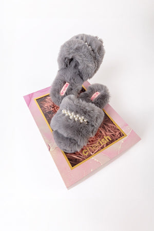 Carraig Donn Boxed Embellished Slippers in Grey