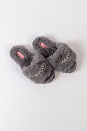 Carraig Donn Boxed Embellished Slippers in Grey