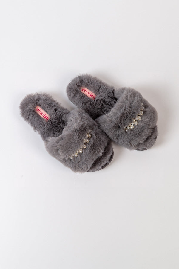 Carraig Donn Boxed Embellished Slippers in Grey