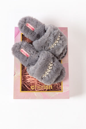 Carraig Donn Boxed Embellished Slippers in Grey