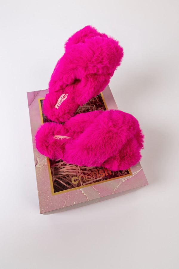 Carraig Donn Boxed Faux Fur Quilted Slippers in Pink