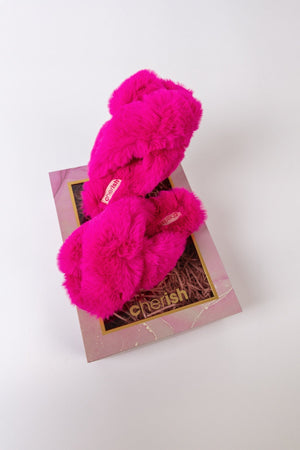 Carraig Donn Boxed Faux Fur Quilted Slippers in Pink