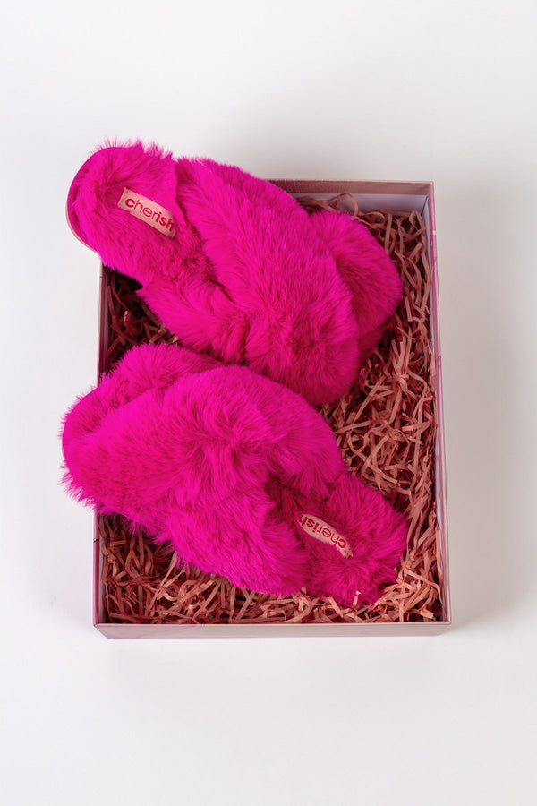 Carraig Donn Boxed Faux Fur Quilted Slippers in Pink