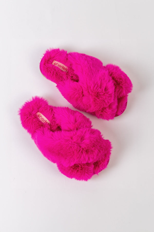 Carraig Donn Boxed Faux Fur Quilted Slippers in Pink