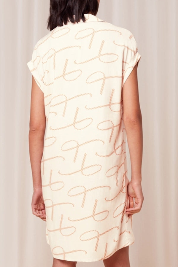 Carraig Donn Boyfriend Fit Nightdress in Beige Print