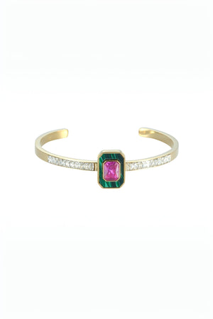 Carraig Donn Braelyn Pink and Green Bangle Bracelet