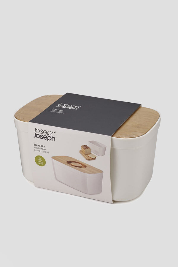 Carraig Donn Bread Bin with Cutting Board Lid in White