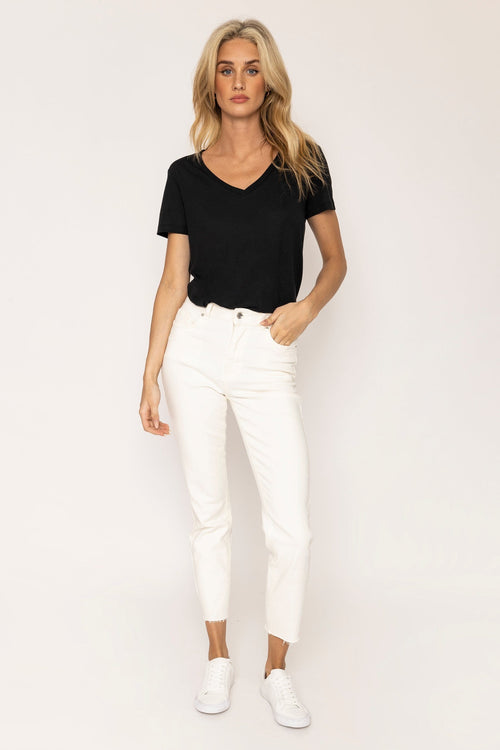 Brenda Straight Pants in Ecru 32"