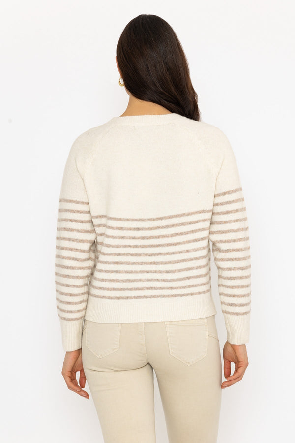 Carraig Donn Breton Brown Stripe Knit Jumper