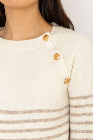 Carraig Donn Breton Brown Stripe Knit Jumper