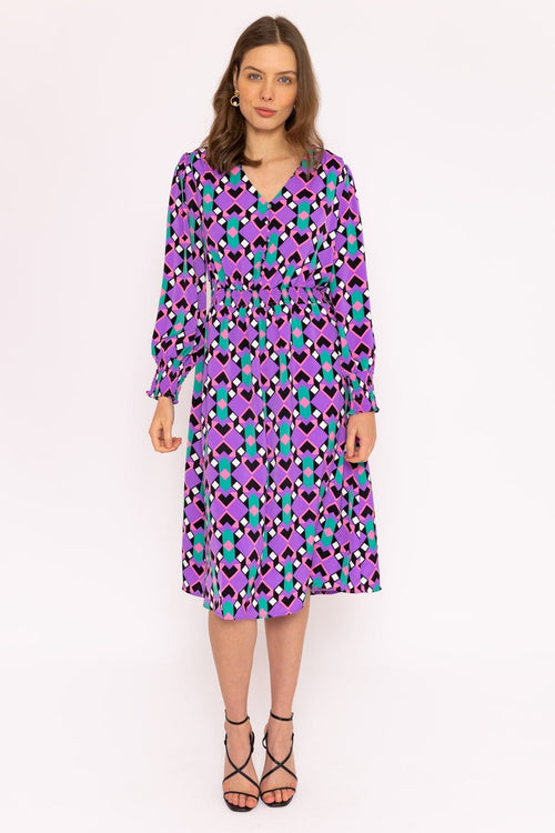 Brioni Midi Dress in Lilac Print