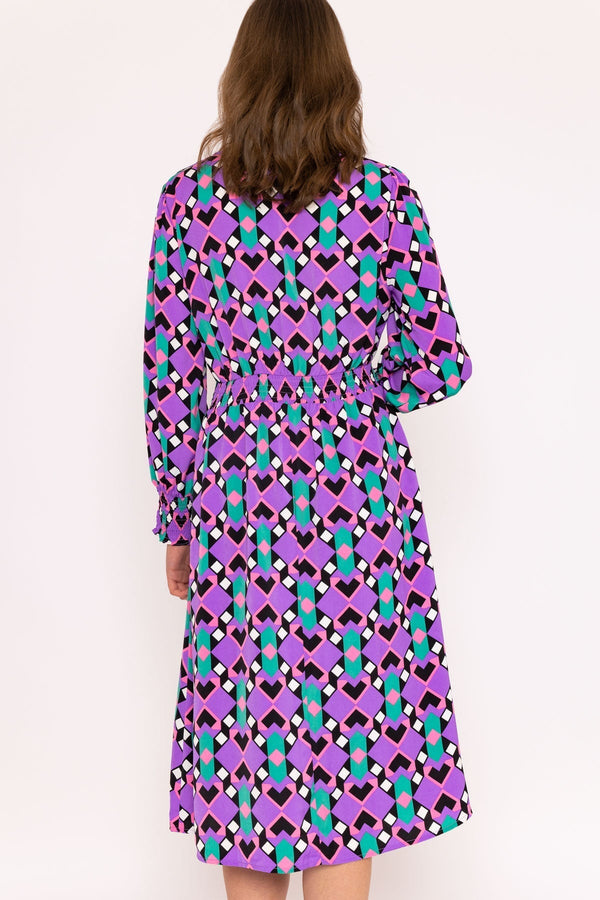 Carraig Donn Brioni Midi Dress in Lilac Print