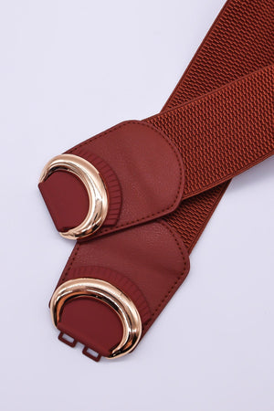 Carraig Donn Brown Elastic Belt With Gold Clasp