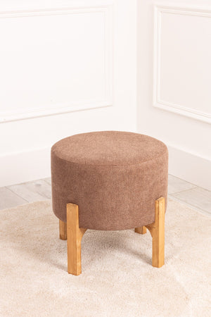 Carraig Donn Brown Linen Upholstered Stool