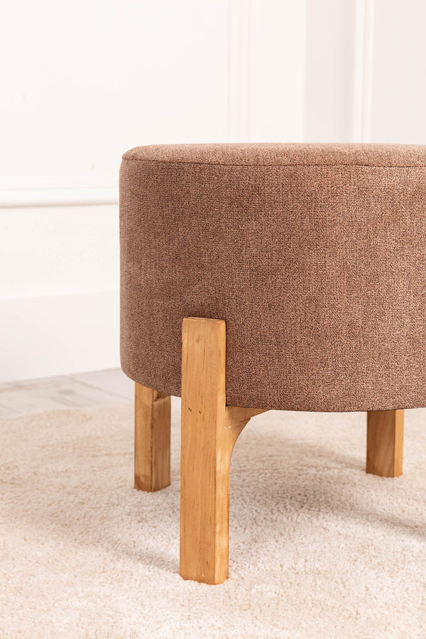 Carraig Donn Brown Linen Upholstered Stool