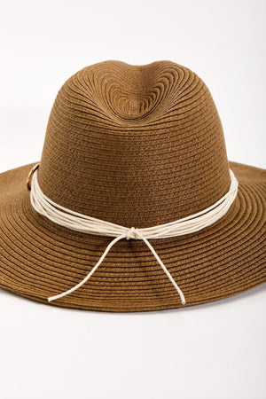 Carraig Donn Brown Straw Hat with Gold Clasp Detail