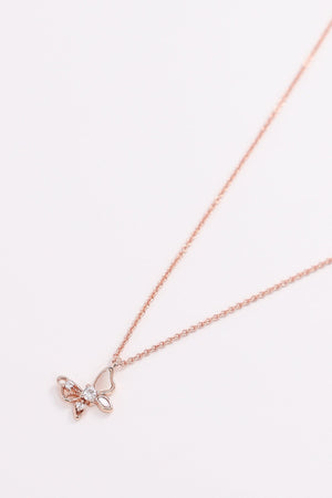 Carraig Donn Butterfly Necklace in Rose Gold