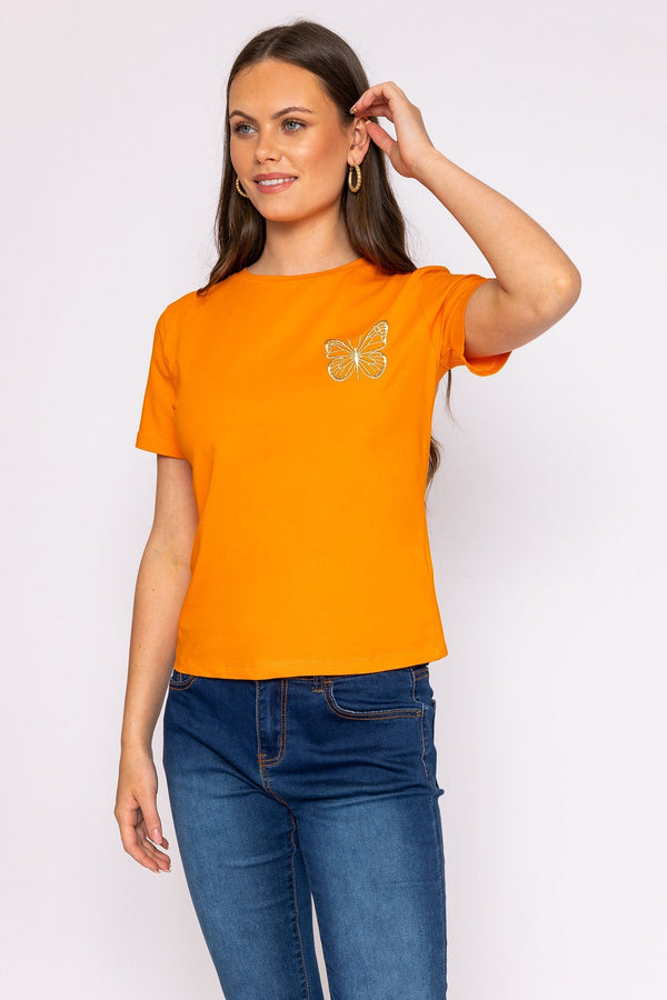 Carraig Donn Butterfly T-Shirt in Orange